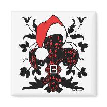 Santa Fleur de lis (red) Fridge Magnets