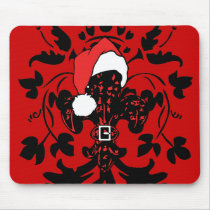 Santa Fleur de lis (red) Mouse Pads