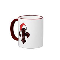 Santa Fleur de lis (red) Coffee Mugs