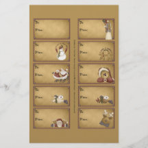 Santa & Friends Gift Tags on a Sheet - 10 Designs Flyer Design