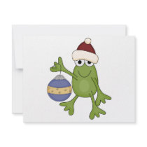 Santa Frog with Ornament Tshirts and Gifts Custom Invite
