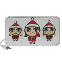 Santa Girls Cartoon Doodle Speakers