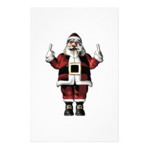 Santa Giving the Finger Customized Stationery