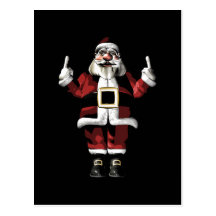 Santa Giving the Finger Postcards