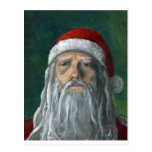 Santa, Hand Painted, Stern Face Postcard