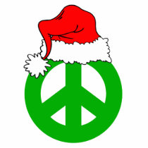 Santa hat and peace symbol