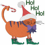 Santa Hat Cat Embroidered Shirt