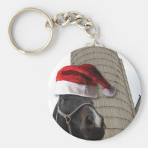 Santa Hat Horse Keychains