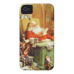 Santa & His Elves Making a List, Checking it Twice iPhone 4 Cases