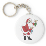 Santa holding decorations key chain