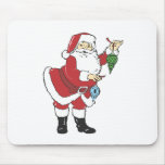 Santa holding decorations mouse pad