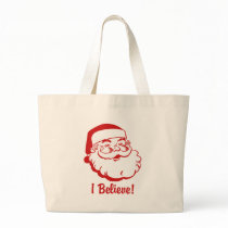 Santa Holiday Shopper Canvas Bags