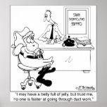 Santa in an Heating & Air Employment Office Posters
