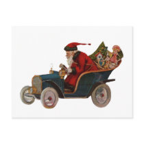 Santa in Car postcards