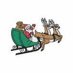 Santa In Sleigh Embroidered Polo Shirt