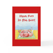 Santa in the Sand Red Card