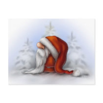 Santa in the snow postcards