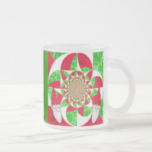 Santa Kaleidoscope in Stained Glass Coffee Mug