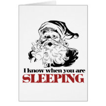 Santa knows when you are sleeping cards