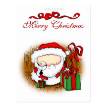 Santa Looking Post Cards