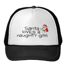Santa Loves A Naughty Girl And So Do I Mesh Hats