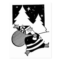 Santa Marching Through the Snow Post Card