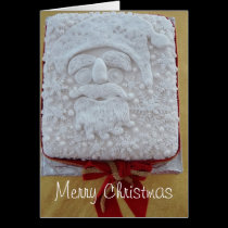 Santa Merry Christmas Cake Card cards