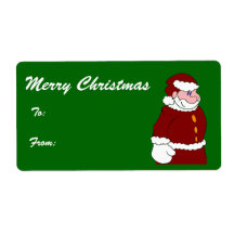 Santa - Merry Christmas Tags Shipping Label