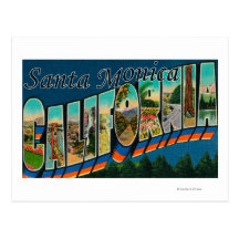 Santa Monica, California - Large Letter Scenes Post Cards