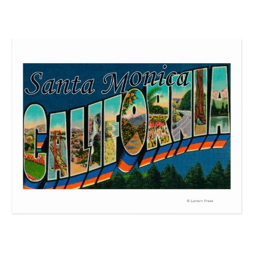 Santa Monica, California - Large Letter Scenes Post Cards