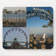 Santa Monica Pier Collage Mousepad
