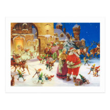 SANTA & MRS. CLAUS AT THE NORTH POLE POST CARDS
