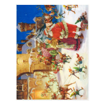 SANTA & MRS. CLAUS AT THE NORTH POLE POSTCARD