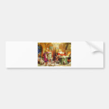 Santa & Mrs. Claus hard at work in the North Pole Bumper Stickers