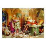 Santa & Mrs. Claus hard at work in the North Pole Greeting Card