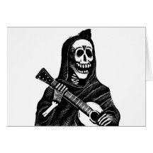 Santa Muerte with Guitar circa early 1900s Cards