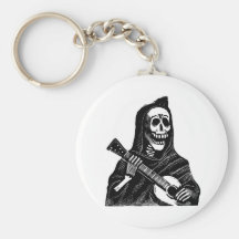 Santa Muerte with Guitar circa early 1900s Key Chains