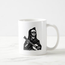 Santa Muerte with Guitar circa early 1900s Mugs