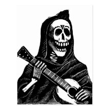 Santa Muerte with Guitar circa early 1900s Post Cards