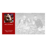 Santa Northern Lights Christmas Photo Greeting Card