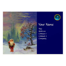 SANTA  OF THE GNOMES MONOGRAM Blue Sapphire Business Card Templates