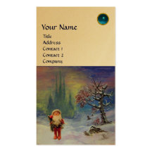 SANTA  OF THE GNOMES MONOGRAM  Blue Sapphire Gold Business Cards