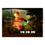 Santa on a Motorcycle Coming to Town Card