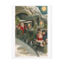 "Santa on a Train" Vintage Christmas Postcard