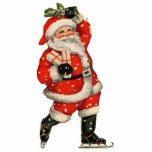 Santa on Ice Christmas Ornament photo sculptures