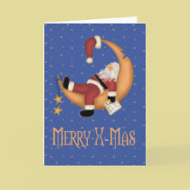 Santa on the Moon cards