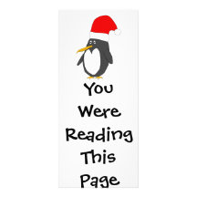 Santa Penguin Bookmark Template Rack Card Design