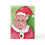 Santa Pig Christmas Card