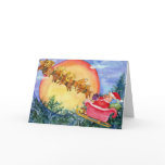 Santa Pig Delivers Christmas Joy  Christmas Card