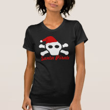 Santa Pirate - Cute Pirate Skull with Santa Hat Tshirts